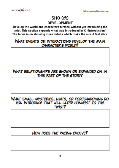 Standard Kishotenketu Plot Planner Preview 3